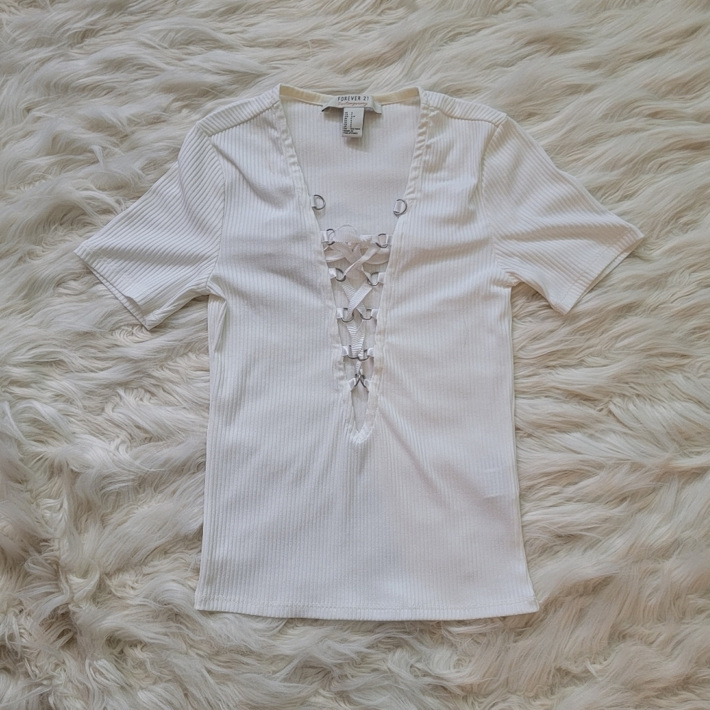 NEW - Forever 21 Lace Up Top